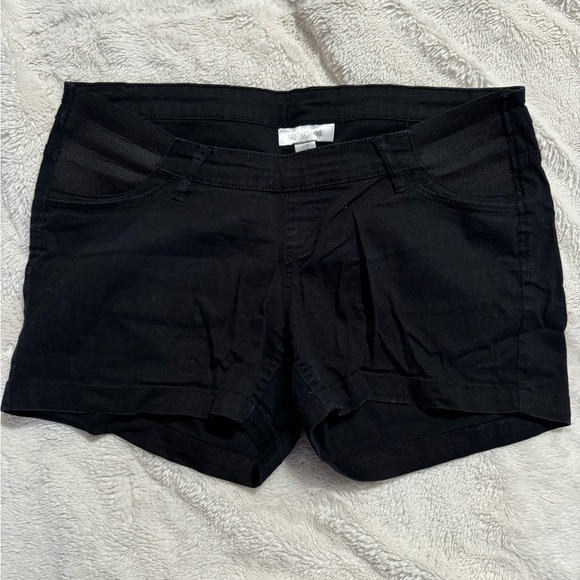 Motherhood Black Maternity Shorts - Picture 1 of 4